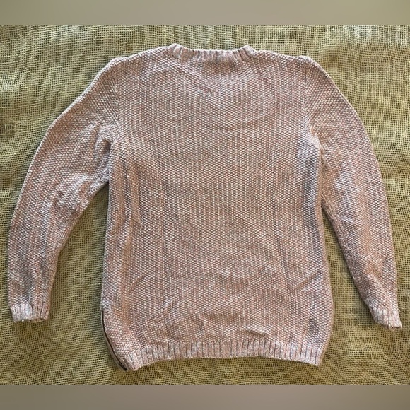 Talbot’s Pink Fleck Cable Knit Sweater, Size M, Wool Blend, Side Zippers - Picture 6 of 6